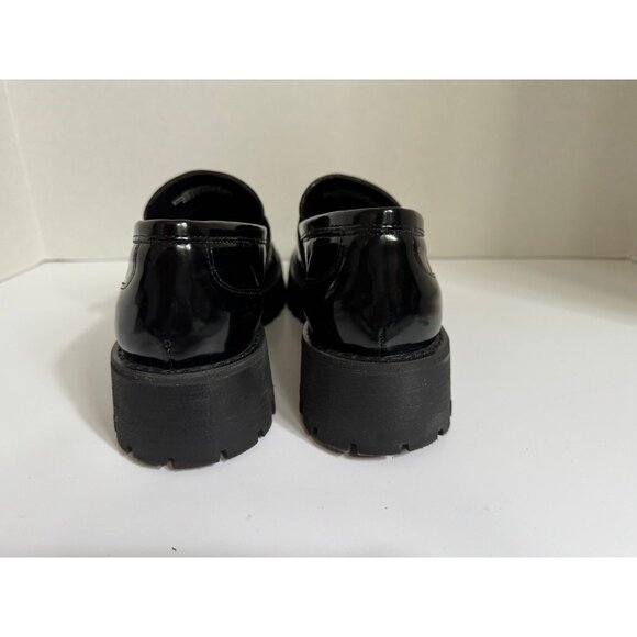 Steve Madden Women’s Black Lando Platform Loafers Size 8.5 Chunky Lug Preppy - Picture 15 of 16